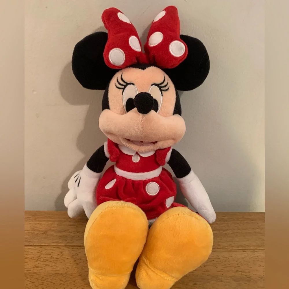 Disney Minnie Mouse plush toys featuring red polka dot dresses 14 inch